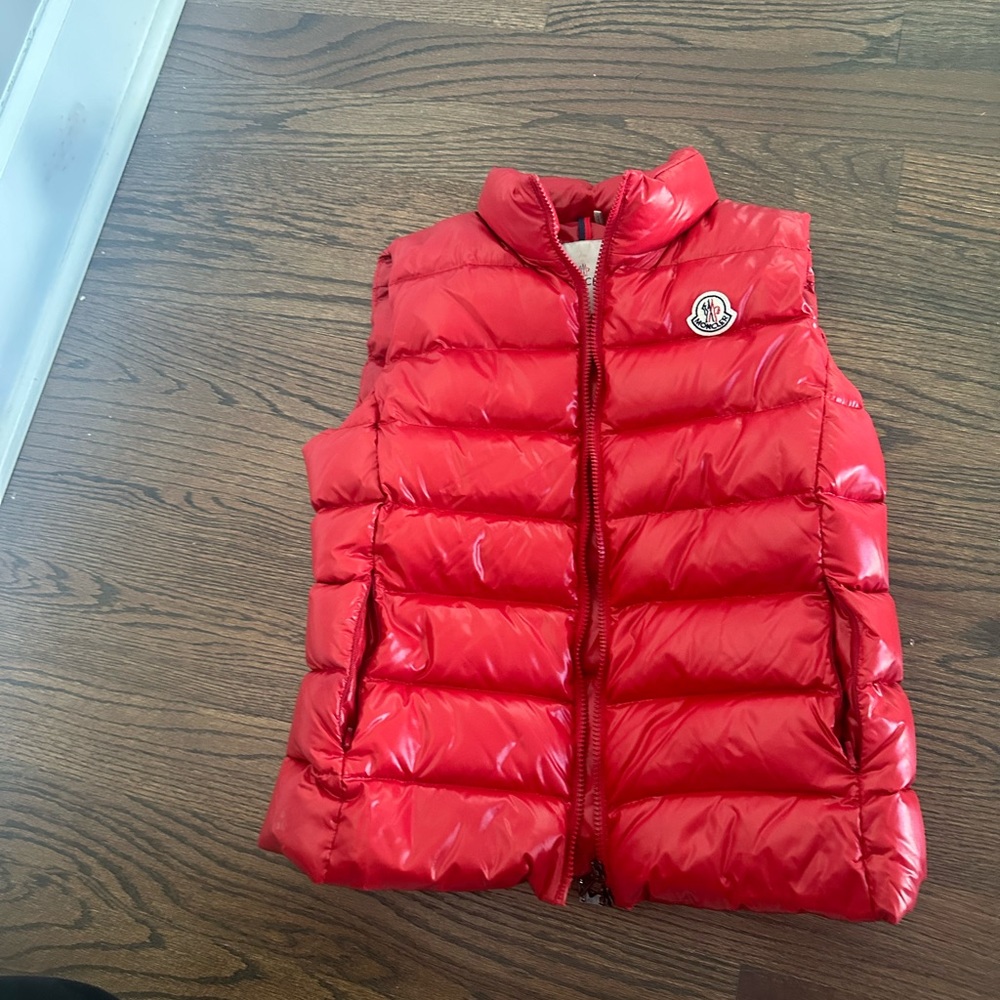 Moncler Red Quilted Down Puffer Vest